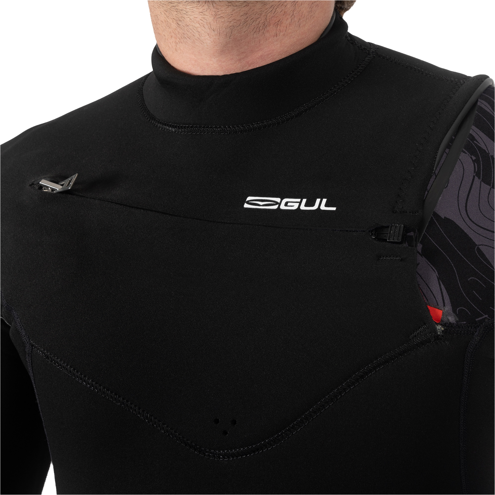 2026 Gul Mens Response Echo 3/2mm Chest Zip Wetsuit RE1327-C1 - Black / Contour Camo